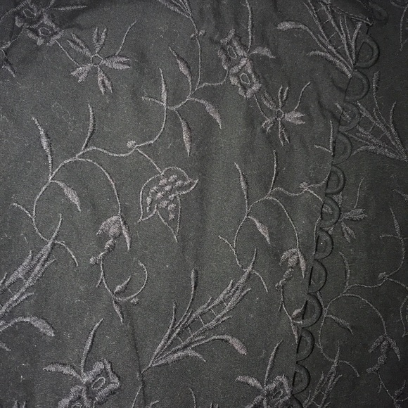 BCBGMaxazria Black Full Button Short Sleeve Top - Picture 2 of 8